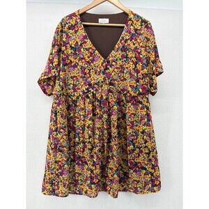 Women's Plus Size 2X Emily‎ Wonder Boutique Style Floral Dress Fall Colors
